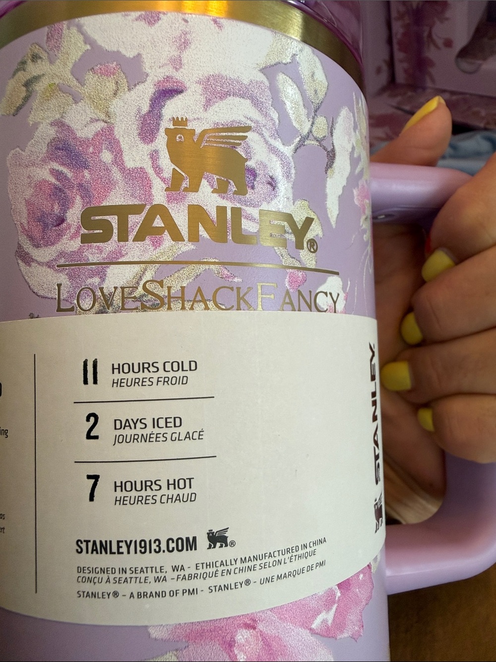 Stanley Love Shack Fancy Purple Pink Floral with Handle and Straw - Picture 11 of 14